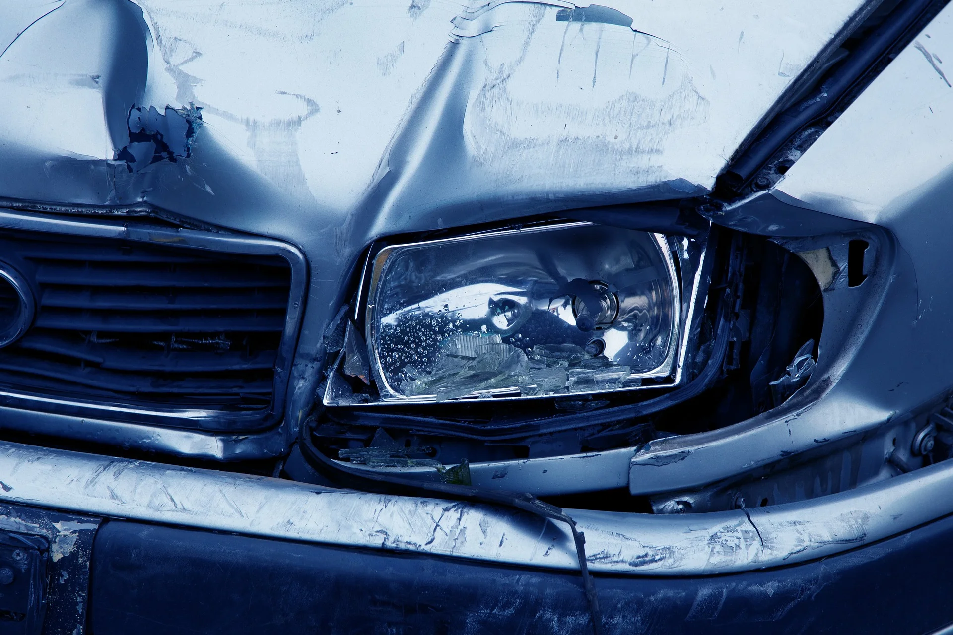 Close-up of a vehicle headlamp