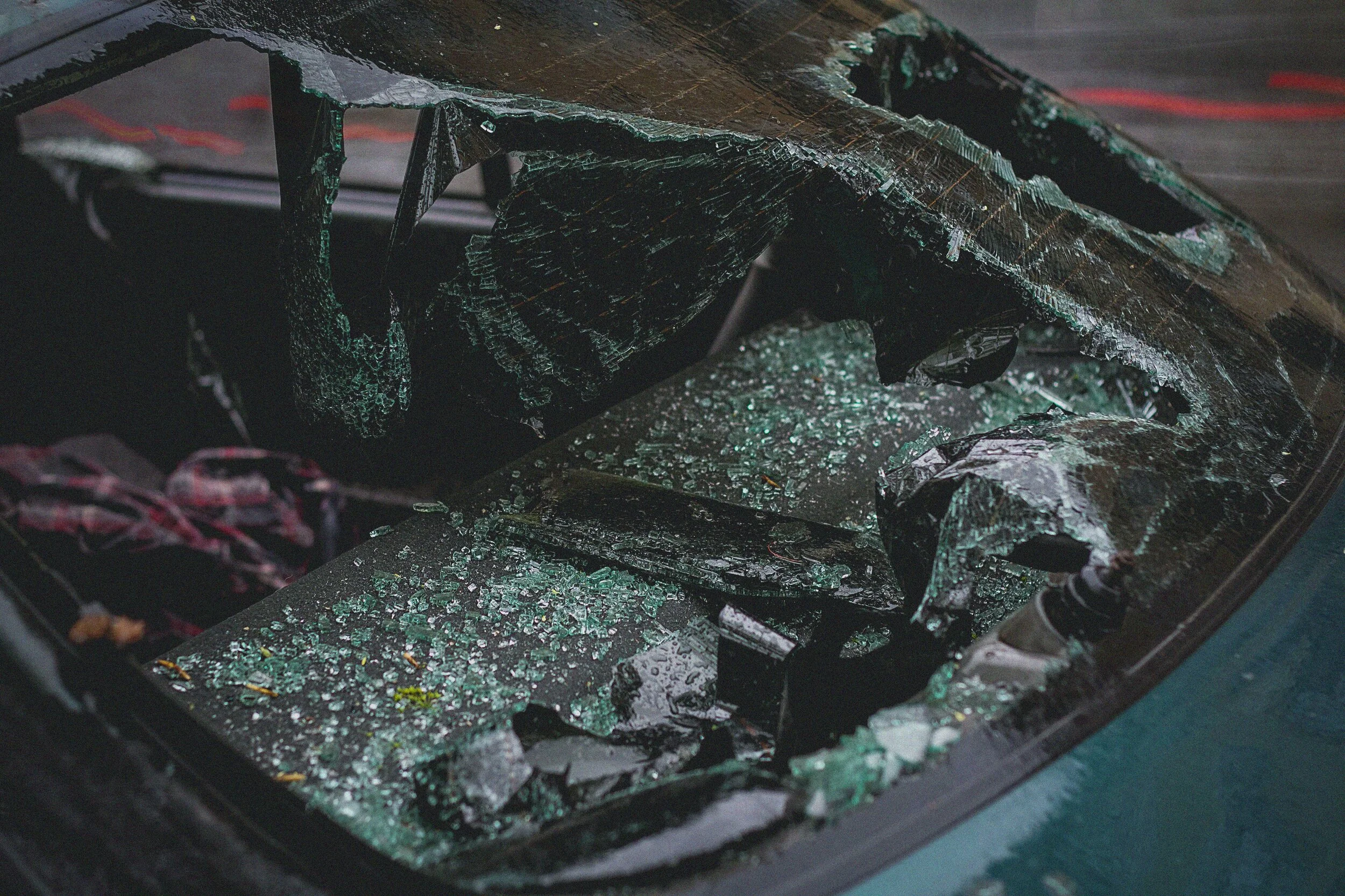 Green car detailed after collision repair